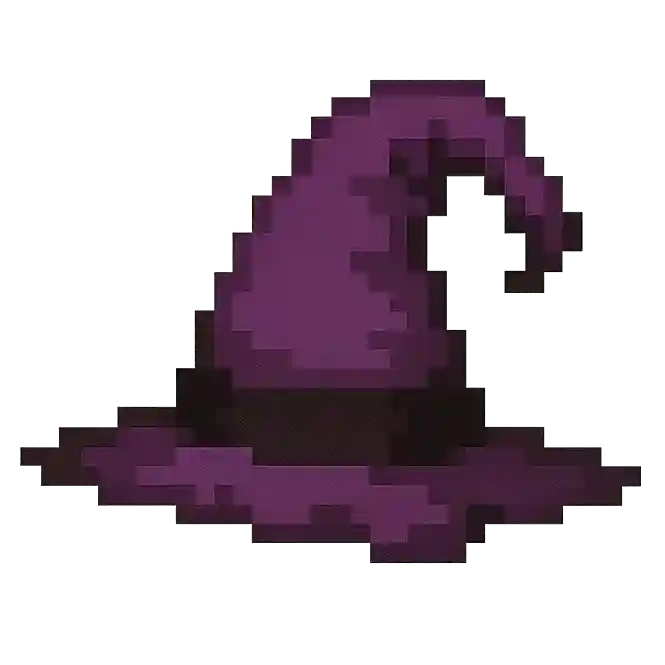 Funny wizard hat comically rotated